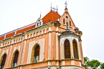 Fototapeta premium The top of the Takarekpenztar of Mako in South Hungary