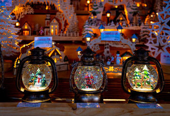 lanterns in a christmas gift shop