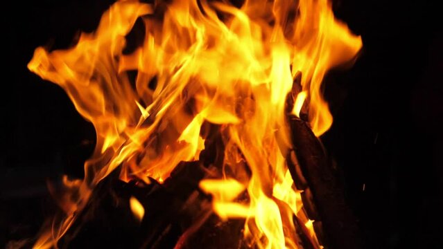 Fire flames and sparks in super slow motion