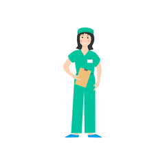 Girl nurse in uniform. Vector illustration. For covers and brochures, advertising booklets, social networks.
