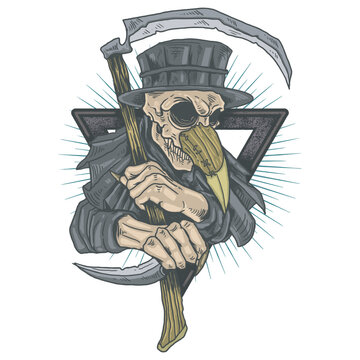 Plague Doctor Sticker In Vector