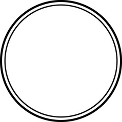 Double Circle Frame Design Border Outline Highlight Style Vector