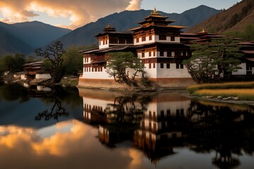 Naklejka premium Punakha Dzong, Bhutan
