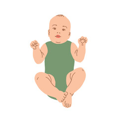 Newborn, cute little baby. Vector illustration Isolated on a white background