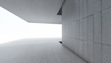 Obraz premium Architecture background geometric concrete wall in interior 3d render