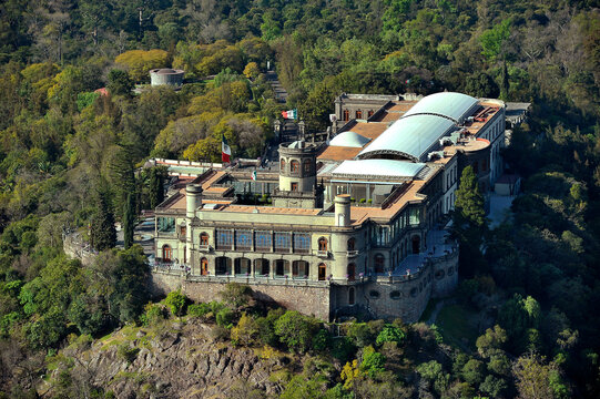 Aerial view of the Chapultepec Castle at Mexico City