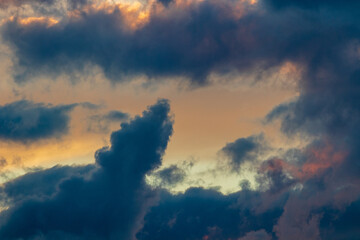 sky with clouds  and lots of colours at sunset