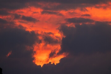 sky with clouds  and lots of colours at sunset