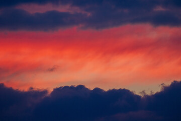 sky with clouds  and lots of colours at sunset