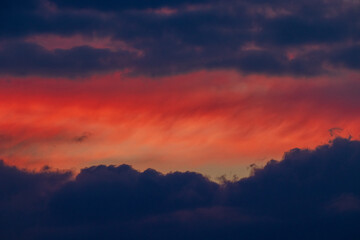 sky with clouds  and lots of colours at sunset