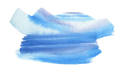 Blue Watercolor flow brushstroke blot smear Painting colors. Abstract texture stain on Png tranparent background.