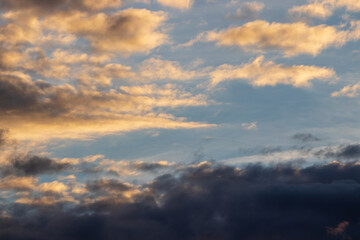 sky with clouds  and lots of colours at sunset