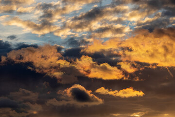 sky with clouds  and lots of colours at sunset