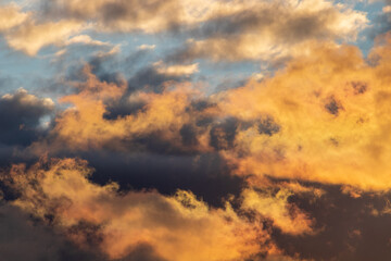 sky with clouds  and lots of colours at sunset