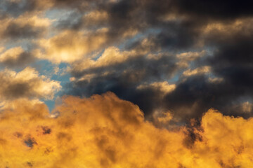 sky with clouds  and lots of colours at sunset