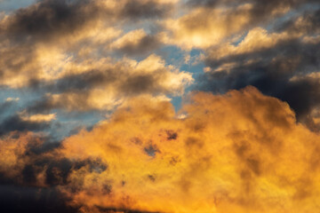 sky with clouds  and lots of colours at sunset
