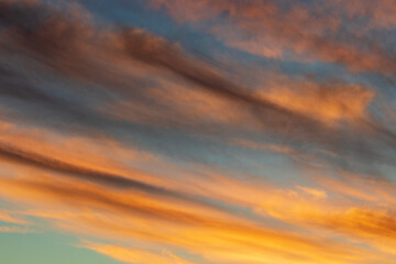 sky with clouds  and lots of colours at sunset