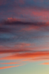 sky with clouds  and lots of colours at sunset