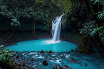 Fototapeta na wymiar Rio Celeste waterfall, Tenorio National Park, Costa Rica