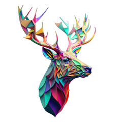 Multicolored animal 3d for t-shirt printing design and various uses