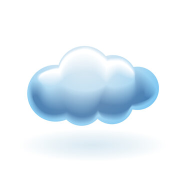 Cloud vector icon. Weather or cloud technology illustration realistic 3d render.