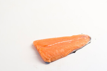 Fresh raw salmon fish white background