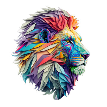 Multicolored animal 3d for t-shirt printing design and various uses