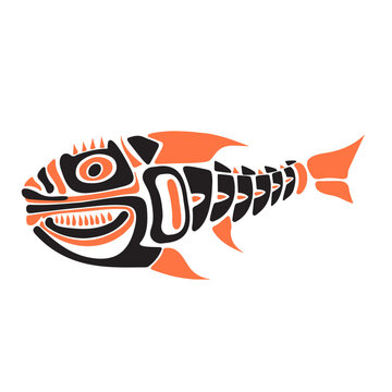 fish tribal art style