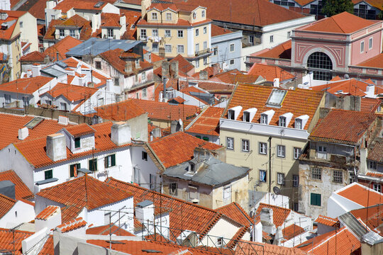 Overview of Houses, Lisbon, Portugal