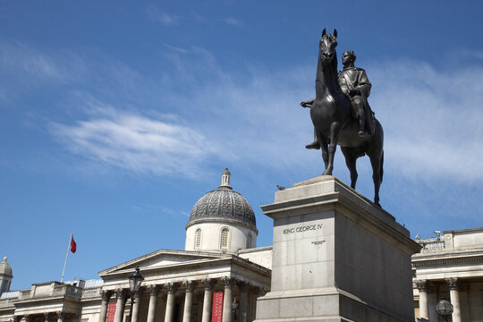 King George IV Statue in Trafalgar Square, London, England