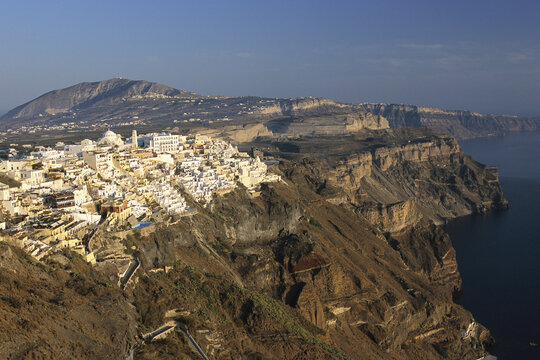 Overview of Town and Landscape, Thira, Santorini, Greece