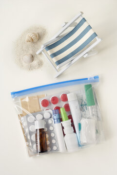 First Aid Travel Kit Beach Chair and Sand