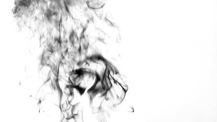 Fototapeta premium Thick black smoke on a white isolated background