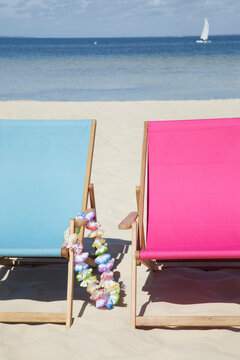 Beach Chairs, Carcans, Gironde, Aquitaine, France