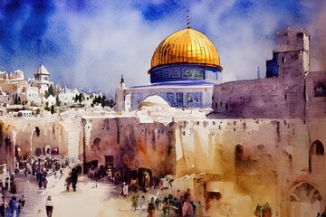 Obraz premium jerusalem israel bright abstract art.