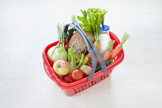 Grocery Basket Full of Food