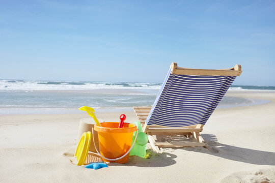Beach Toys and Beach Chair, Cap Ferret, Gironde, Aquitaine, France