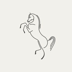 Stylized drawing of an Arab horse standing on its hind legs