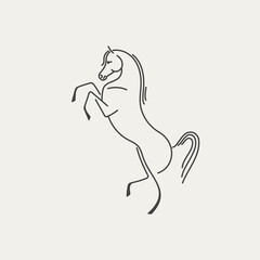Obraz premium Stylized drawing of an Arab horse standing on its hind legs