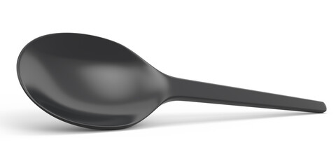 Eco-friendly disposable utensils like spoon on white background.