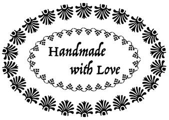 Handmade with Love, frame with floral elements