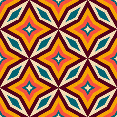 Retro 70s seamless pattern. Mid Century pattern. Vector illustration 