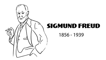 Sigmund Freud portrait sketch vector