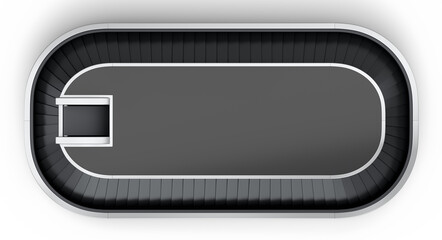 Airport luggage conveyor belt from baggage claim area on white background.