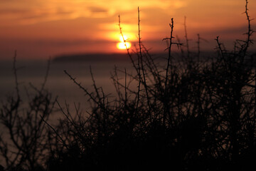sunset over the river