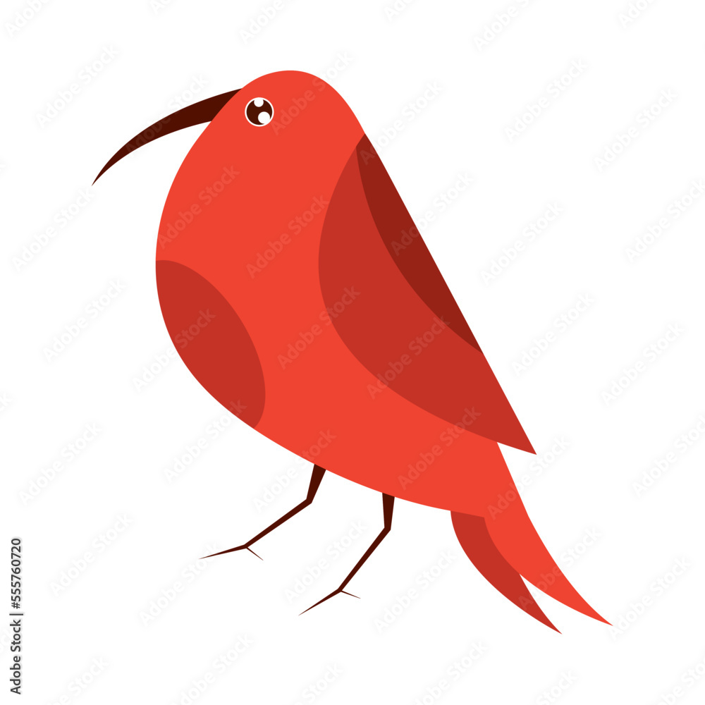 Sticker red bird animal