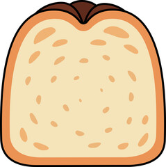 Canele Cut Icon Element illustration colored outline