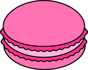 Macaron Dessert Icon Element illustration colored outline