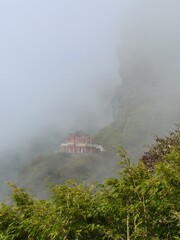 temple in the fog