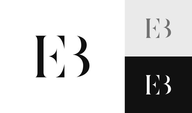 Simple and luxury letter EB monogram logo design vector